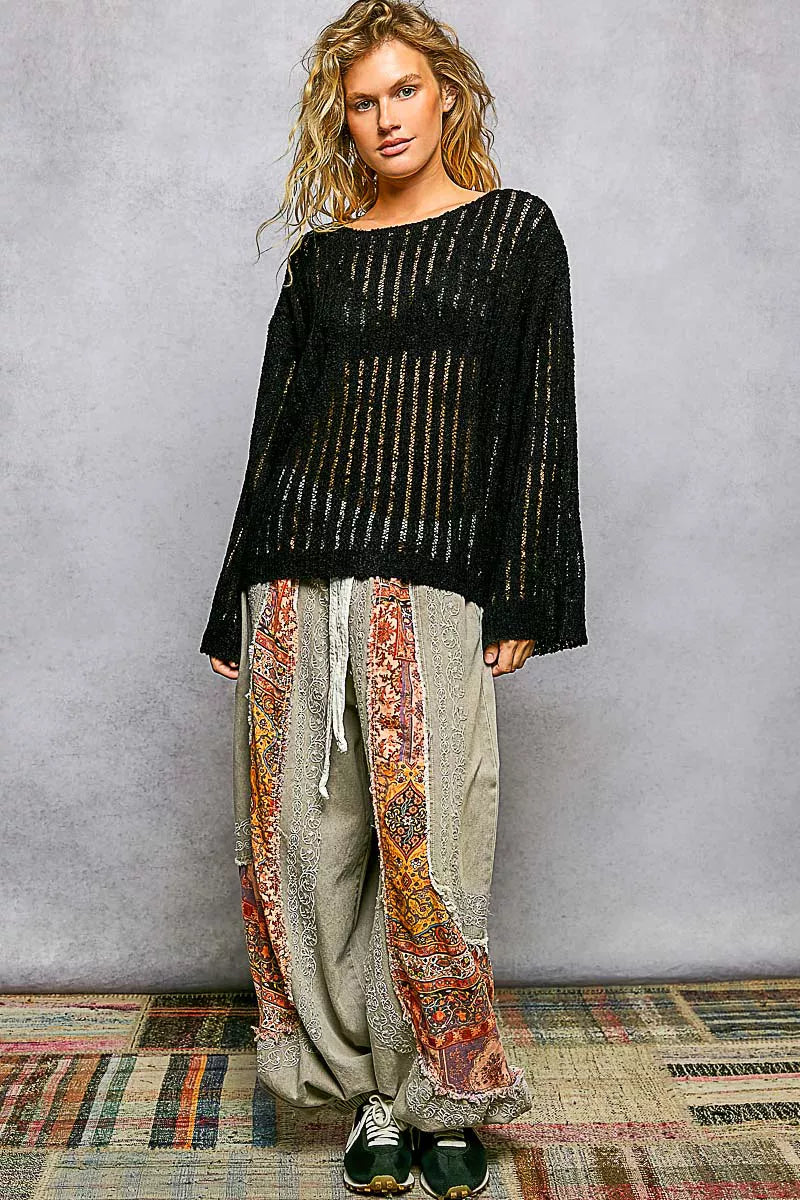 Women's Open-Weave Knit Sweater