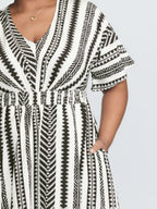 Plus Size Shirred Split-Hem Midi Dress