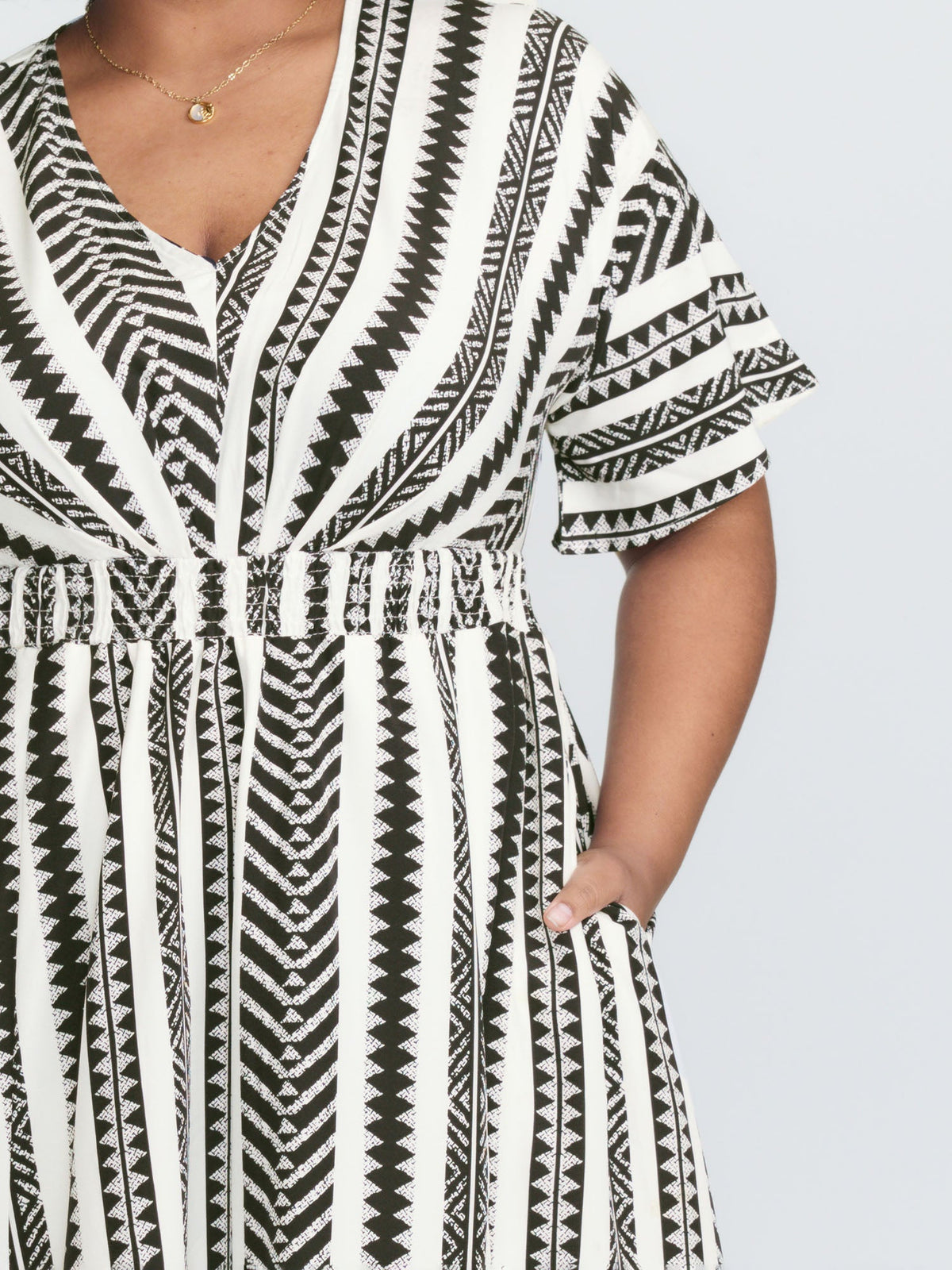 Plus Size Shirred Split-Hem Midi Dress