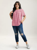 Plus Size Floral Ruffle-Sleeve Blouse