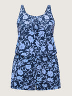 Plus Size Tropical Floral One-Piece Swimsuit