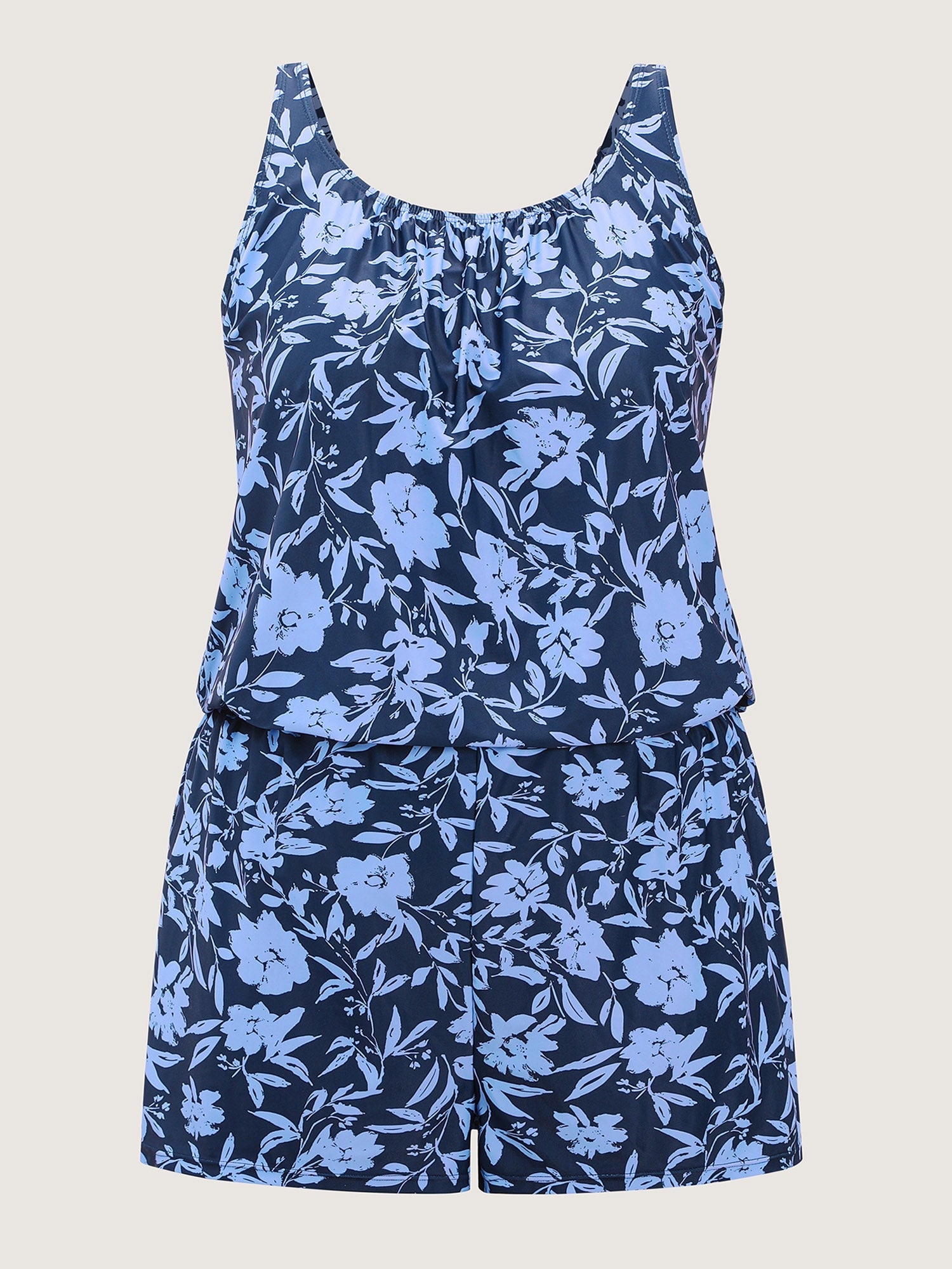 Plus Size Tropical Floral One-Piece Swimsuit