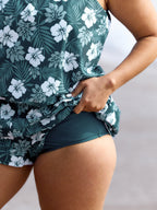 Plus Size Tropical Floral One-Piece Swimsuit