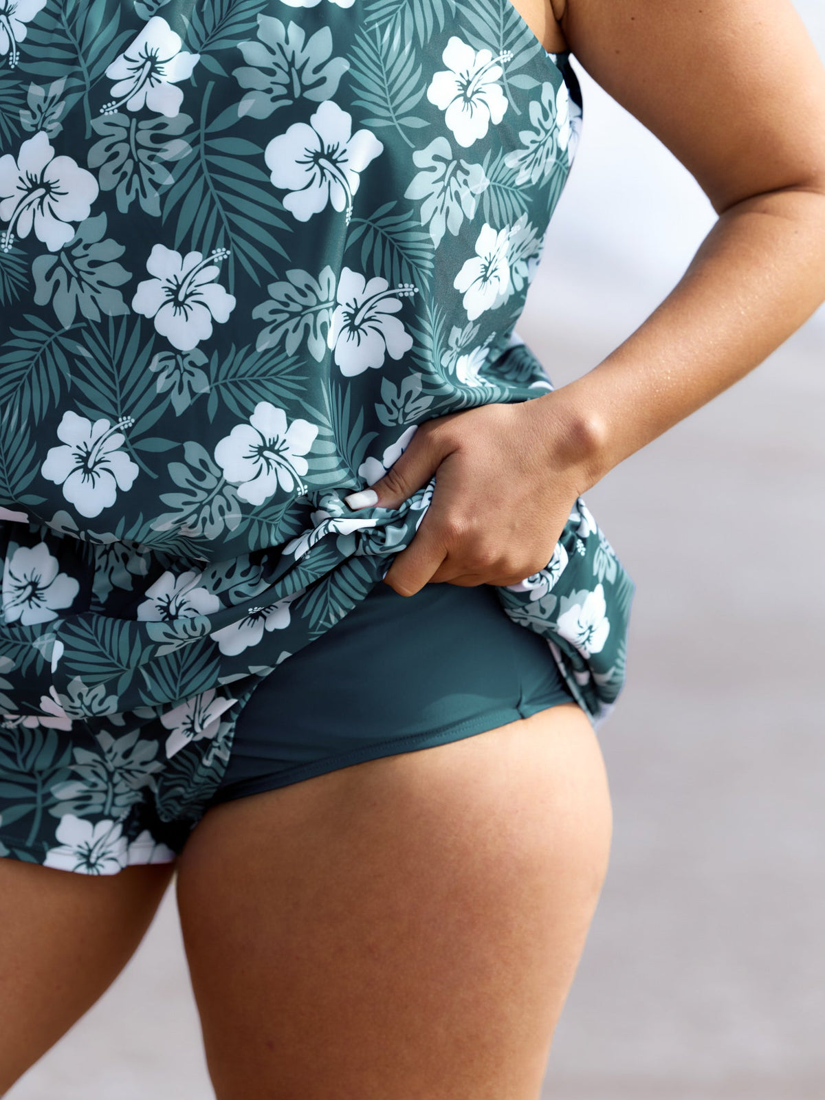 Plus Size Tropical Floral One-Piece Swimsuit