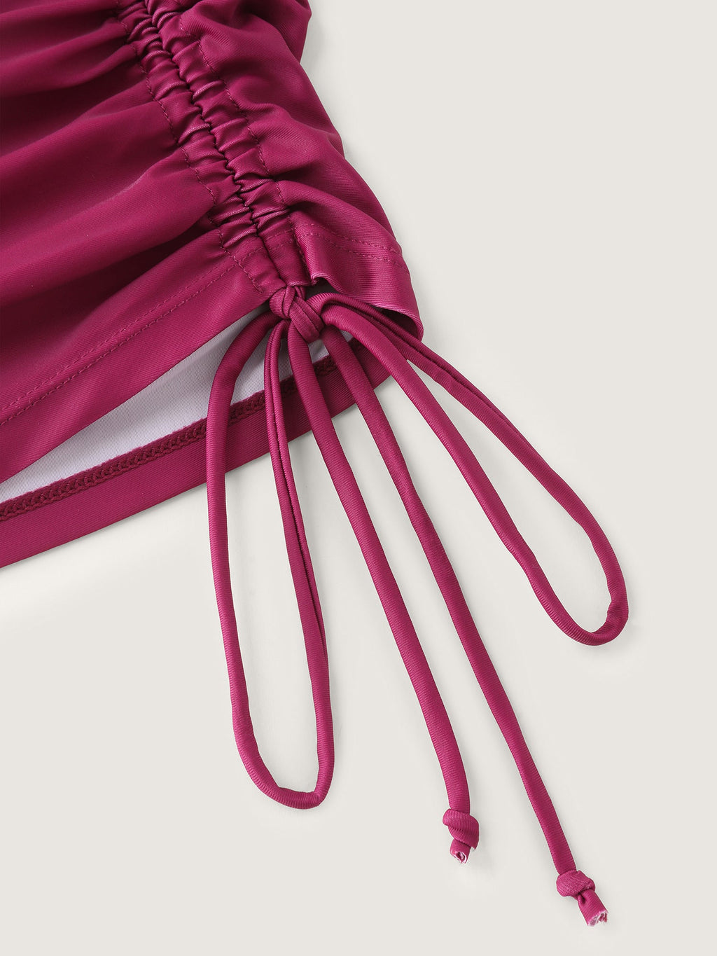 Plus Size Tropical Drawstring Swim Top