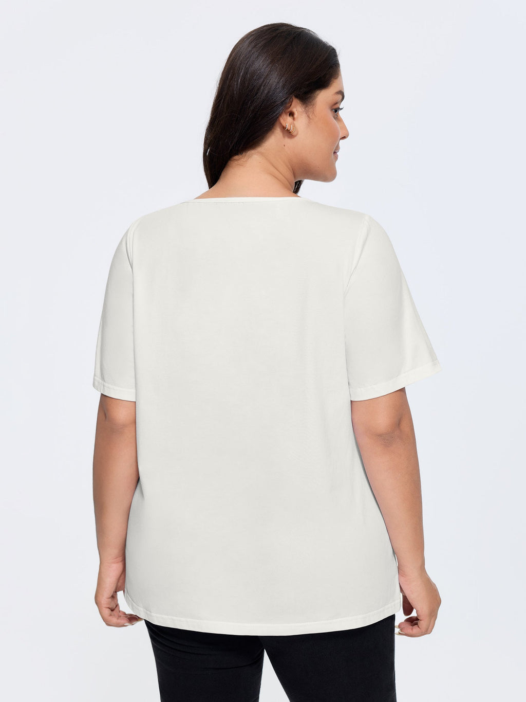 Plus Size Cotton V-Neck T-Shirt