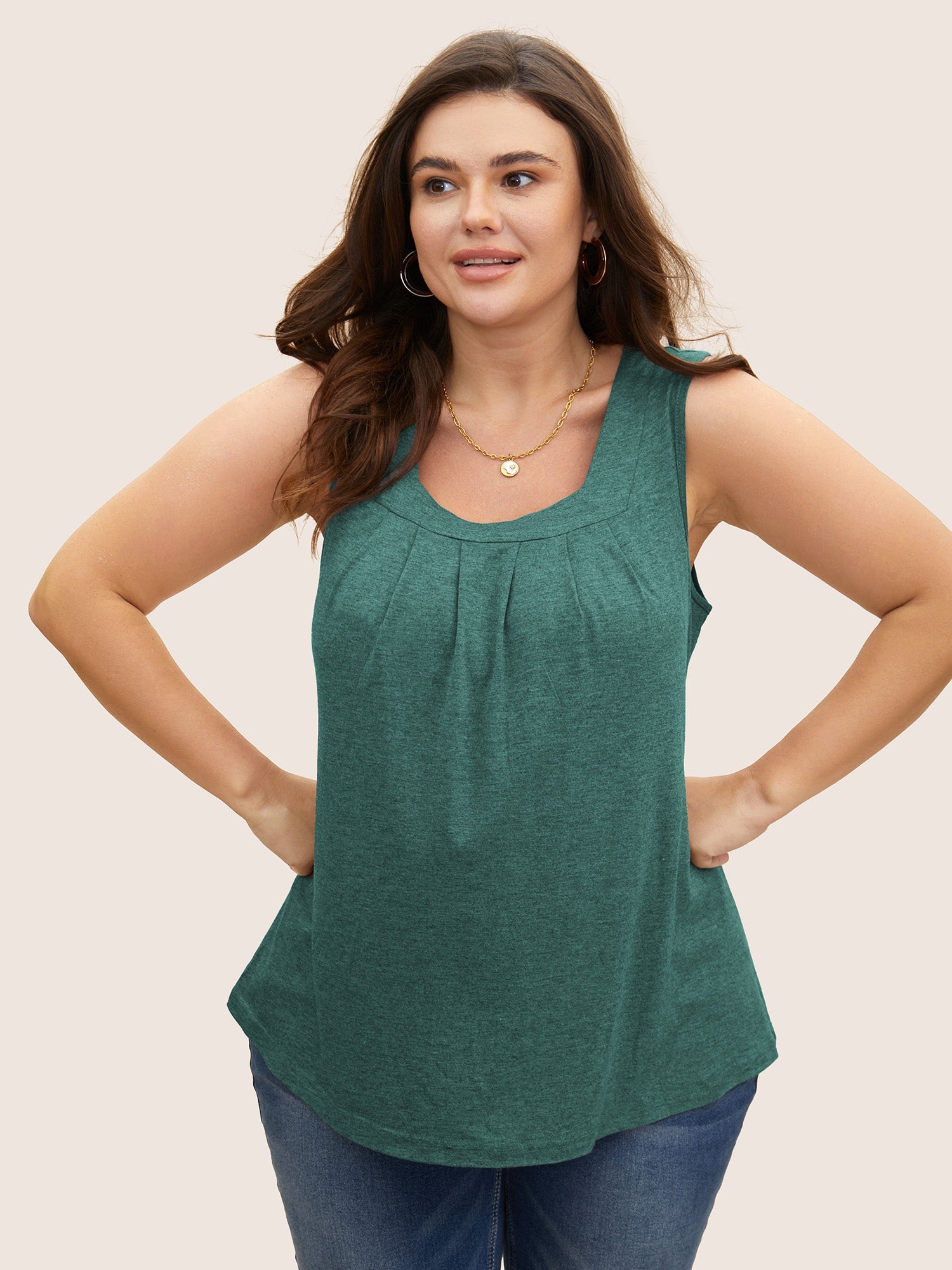 Plus Size Square-Neck Tank Top