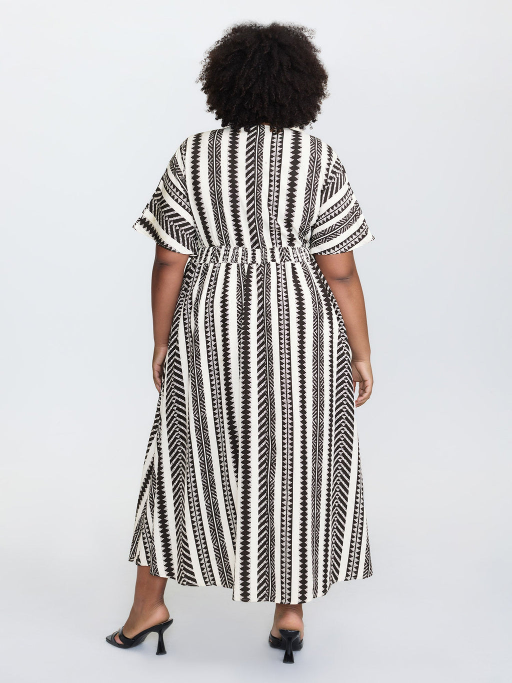 Plus Size Shirred Split-Hem Midi Dress