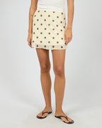 Cali Polka-Dot Ruffle Mini Skirt – Yellow in Yellow by Aurelia Sun