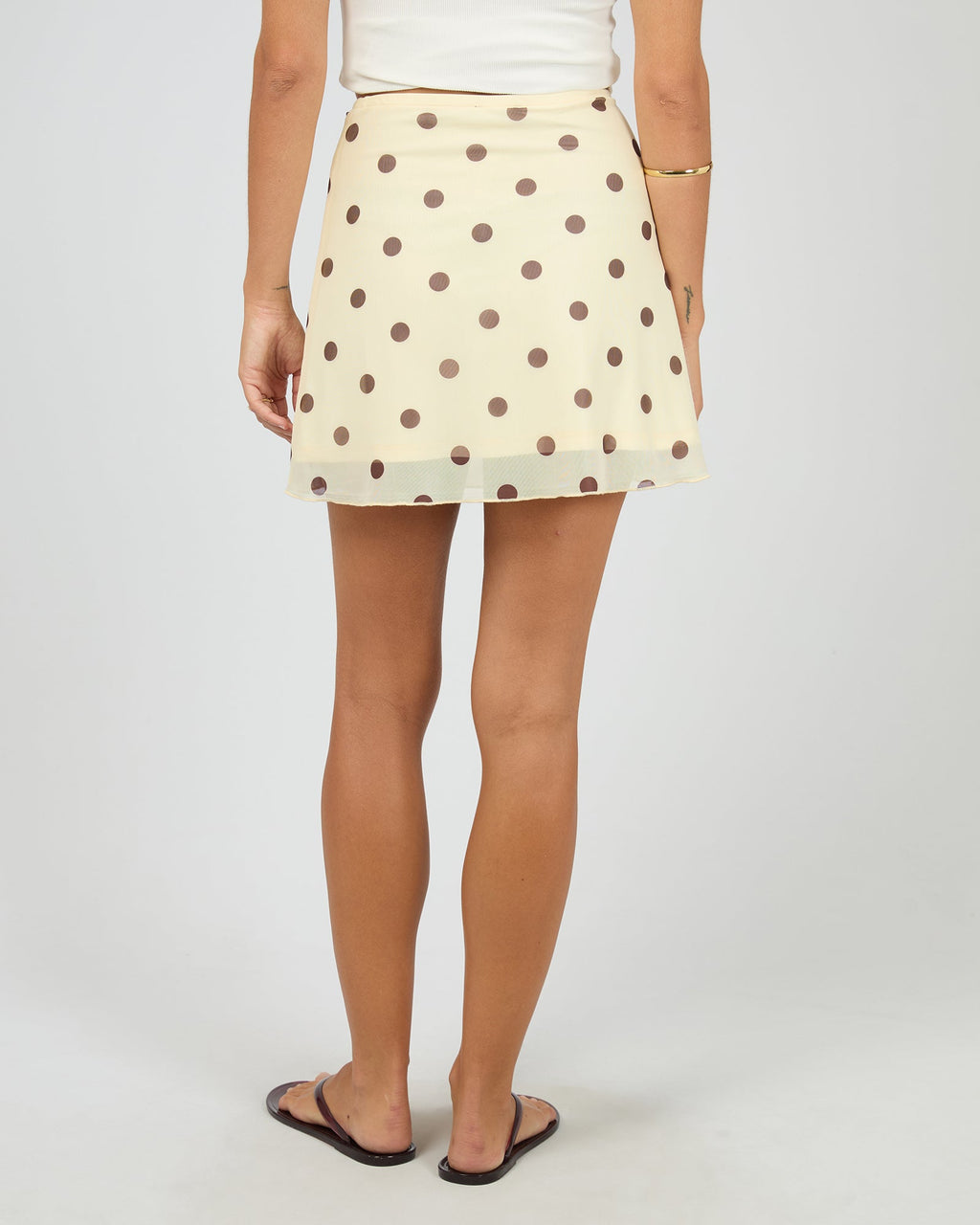 Cali Polka-Dot Ruffle Mini Skirt – Yellow in Yellow by Aurelia Sun