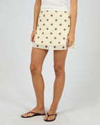 Cali Polka-Dot Ruffle Mini Skirt – Yellow in Yellow by Aurelia Sun