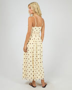 Cali Polka-Dot Mesh Maxi Dress – Yellow in Yellow by Aurelia Sun