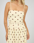 Cali Polka-Dot Mesh Maxi Dress – Yellow in Yellow by Aurelia Sun