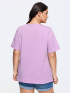 Plus Size Cotton V-Neck T-Shirt