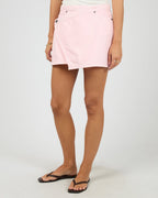 Lenni Vintage Denim Mini Skort – Pink in Pink by Aurelia Sun