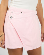 Lenni Vintage Denim Mini Skort – Pink in Pink by Aurelia Sun