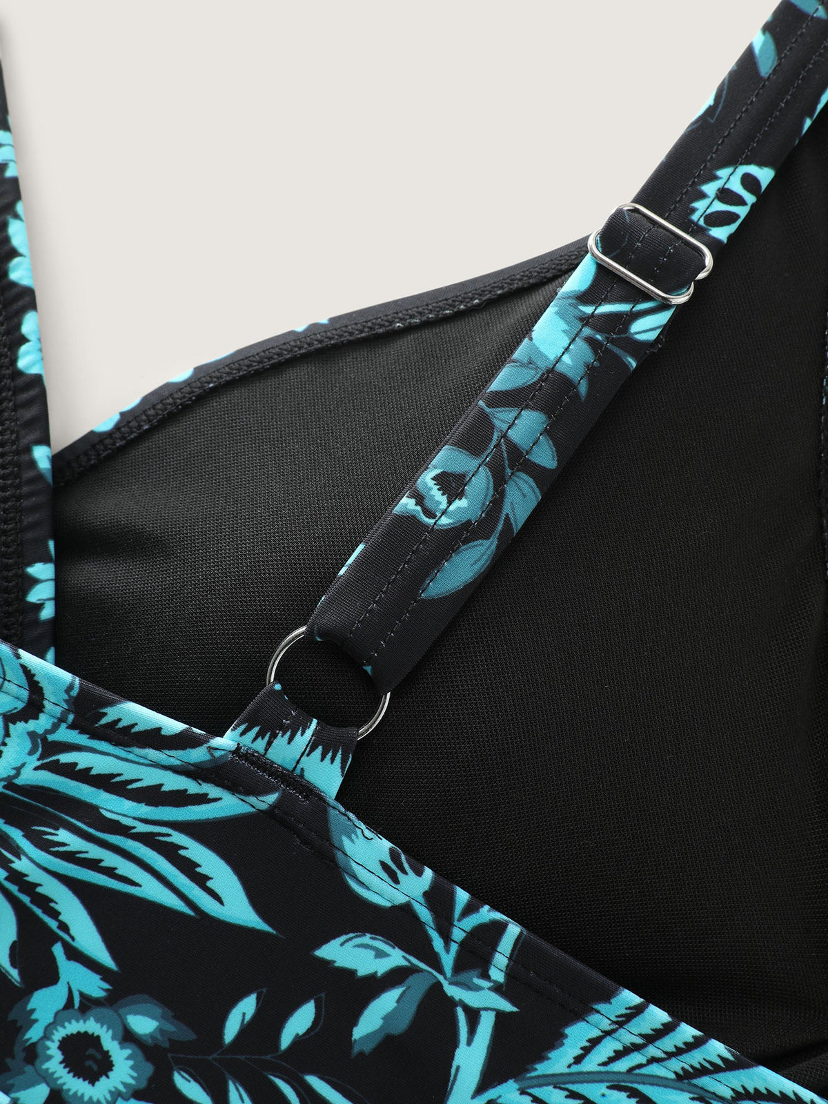 Plus Size Floral Swimsuit & Mesh Sarong Set