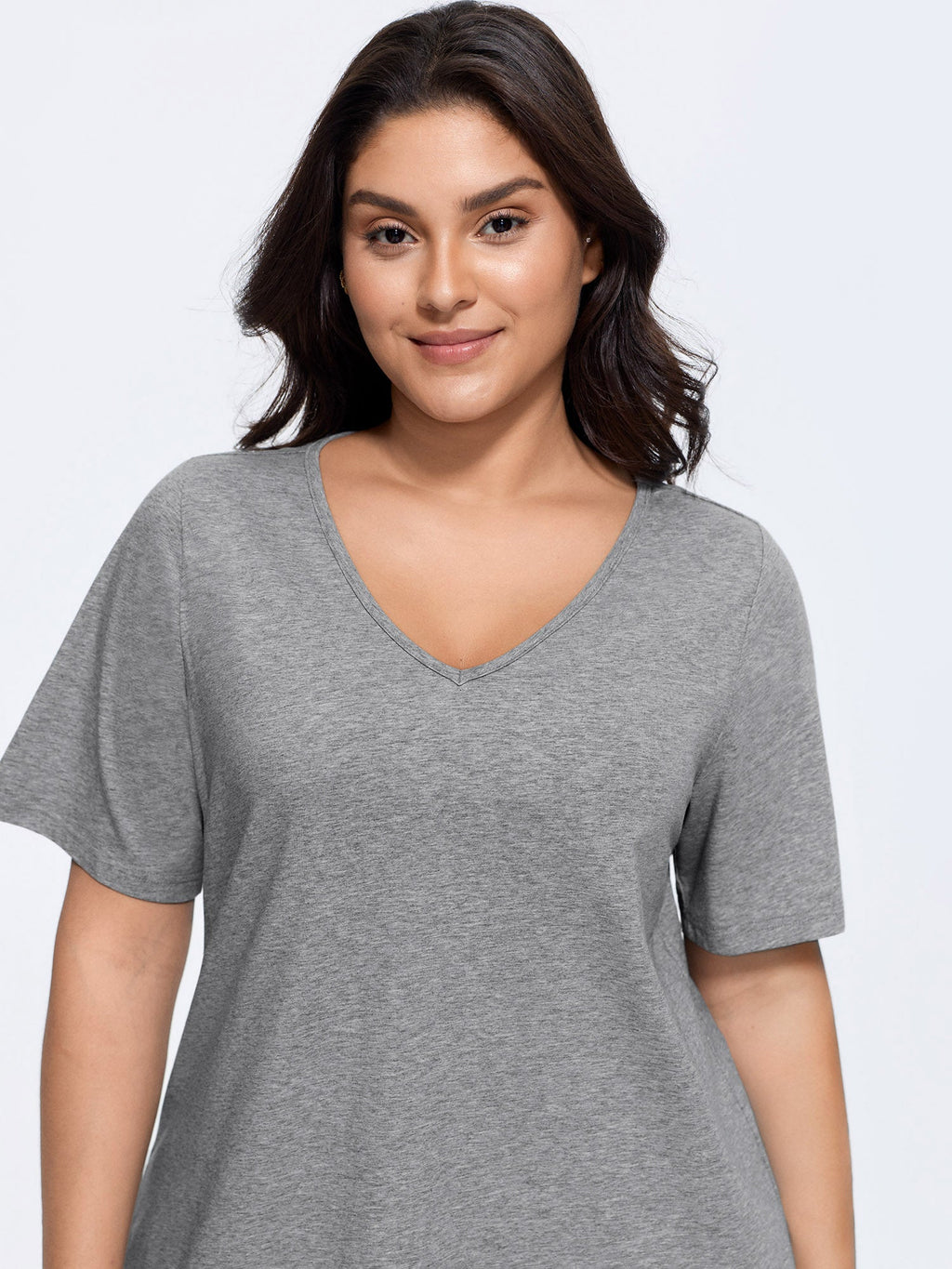 Plus Size Cotton V-Neck T-Shirt