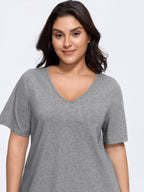 Plus Size Cotton V-Neck T-Shirt