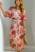 Leah Floral Midi Shirt Dress – Multi by Aurelia Sun