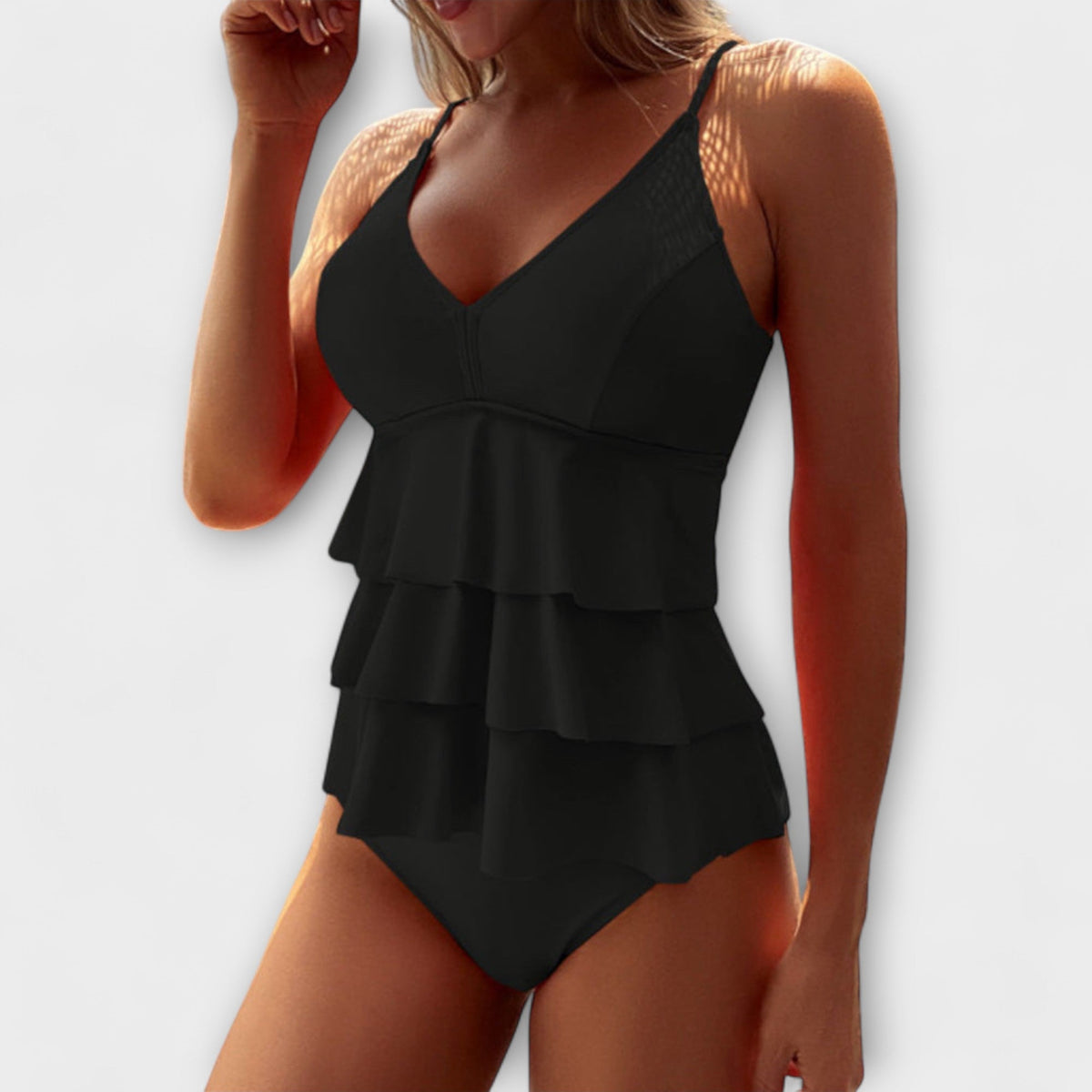 Women's One-Shoulder Ruffle Swimsuit – Coral