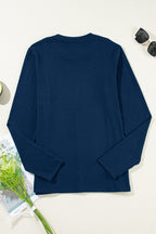 Women's Exposed-Seam Long-Sleeve Top – Navy