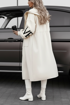 Kelly Cream Drawstring Hooded Coat