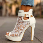Vyna Cushioned Classic Heels in White by Aurelia Sun