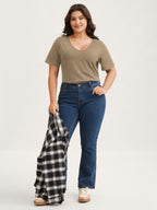 Plus Size Cotton V-Neck T-Shirt