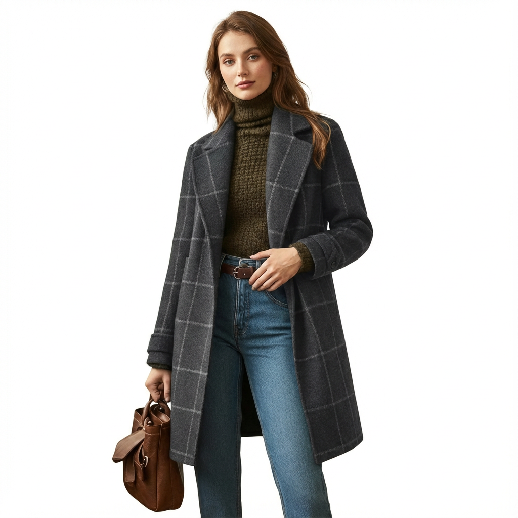 Heritage Check Lapel Coat