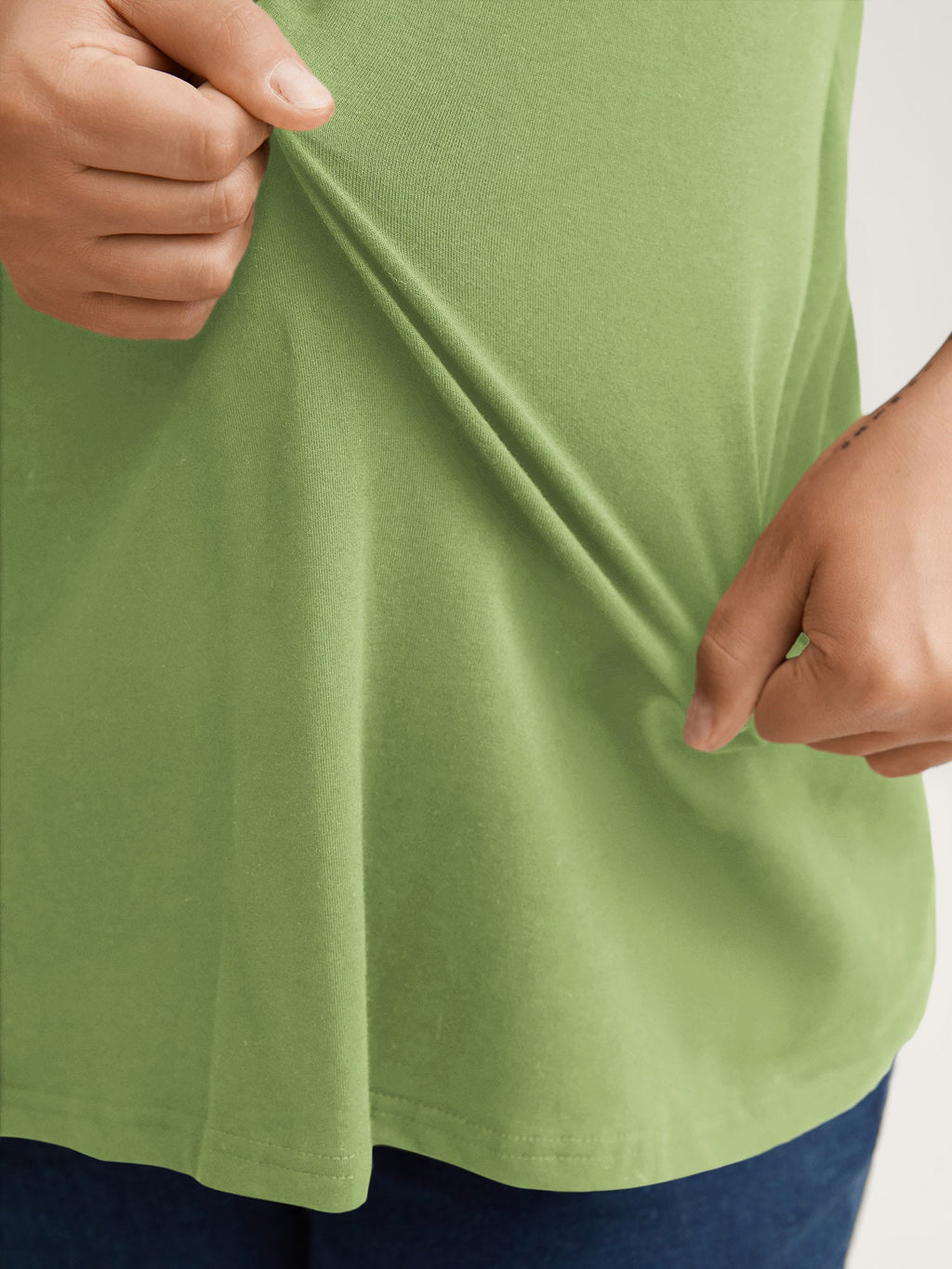 Plus Size Cotton V-Neck T-Shirt