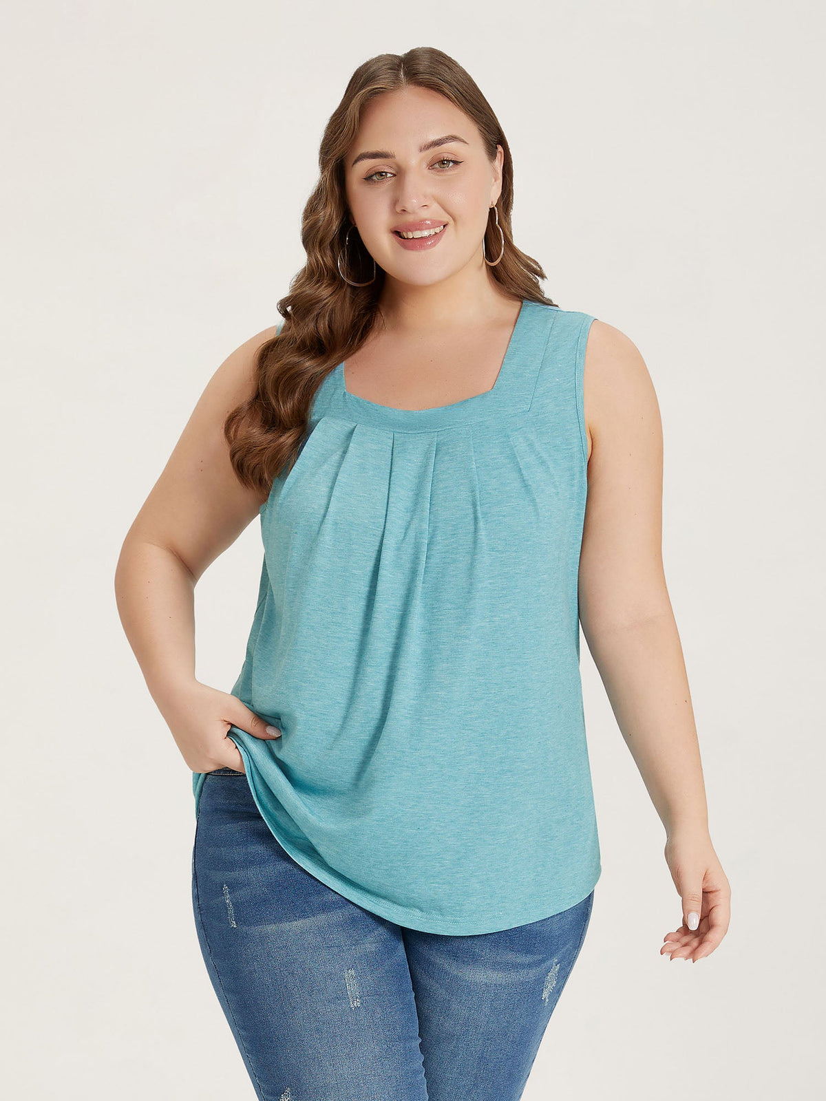 Plus Size Square-Neck Tank Top