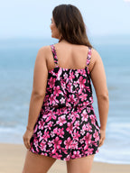 Plus Size Tropical Floral One-Piece Swimsuit