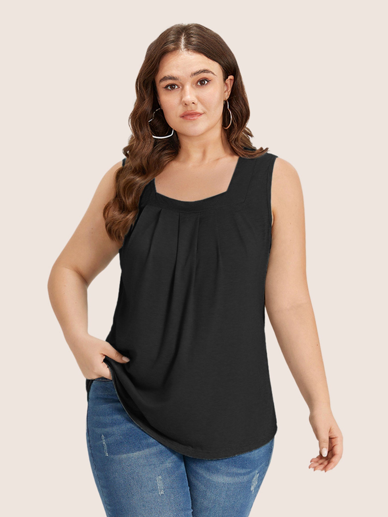 Plus Size Square-Neck Tank Top