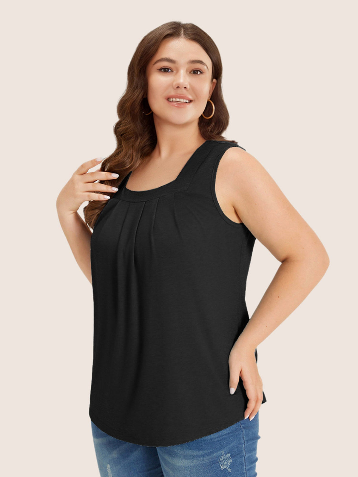 Plus Size Square-Neck Tank Top