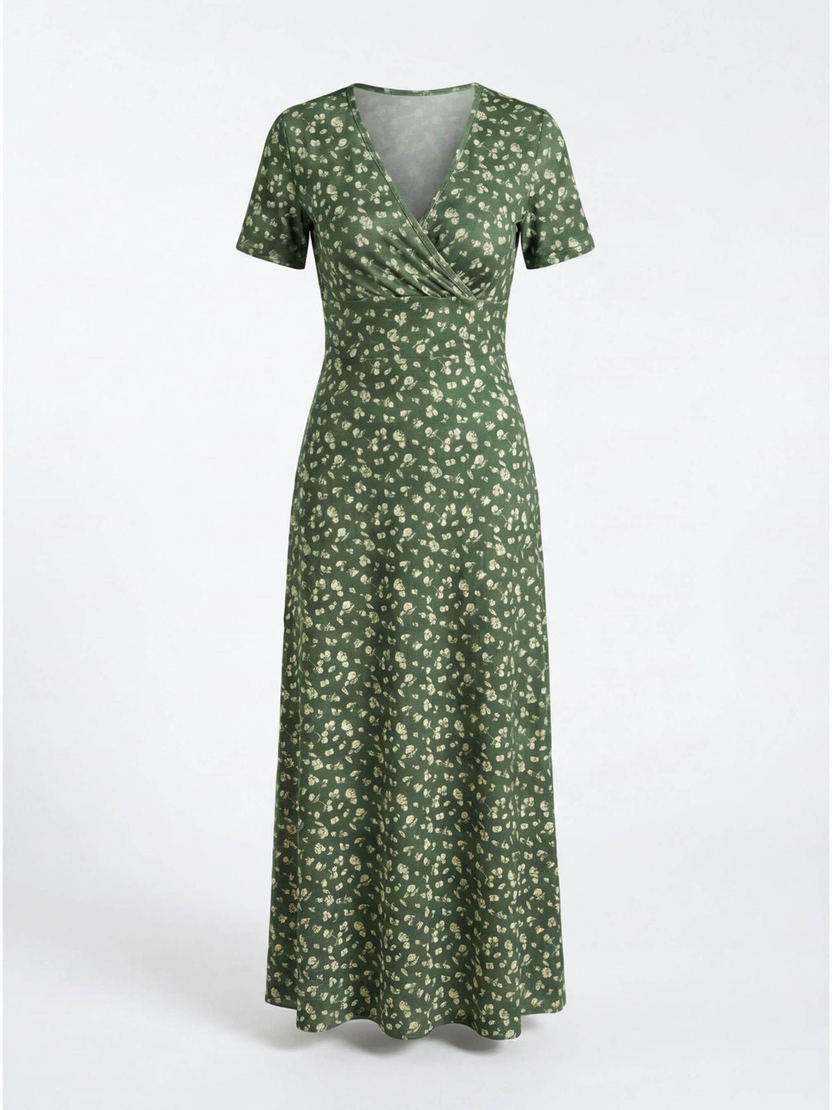 Floral Smocked V-Neck A-Line Dress