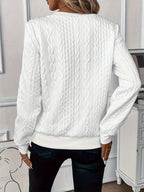 Amy Zip-Neck Knit Sweater – White