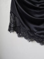 Women's Satin Mini Dress with Lace Cape