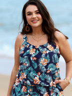 Plus Size Tropical Floral One-Piece Swimsuit