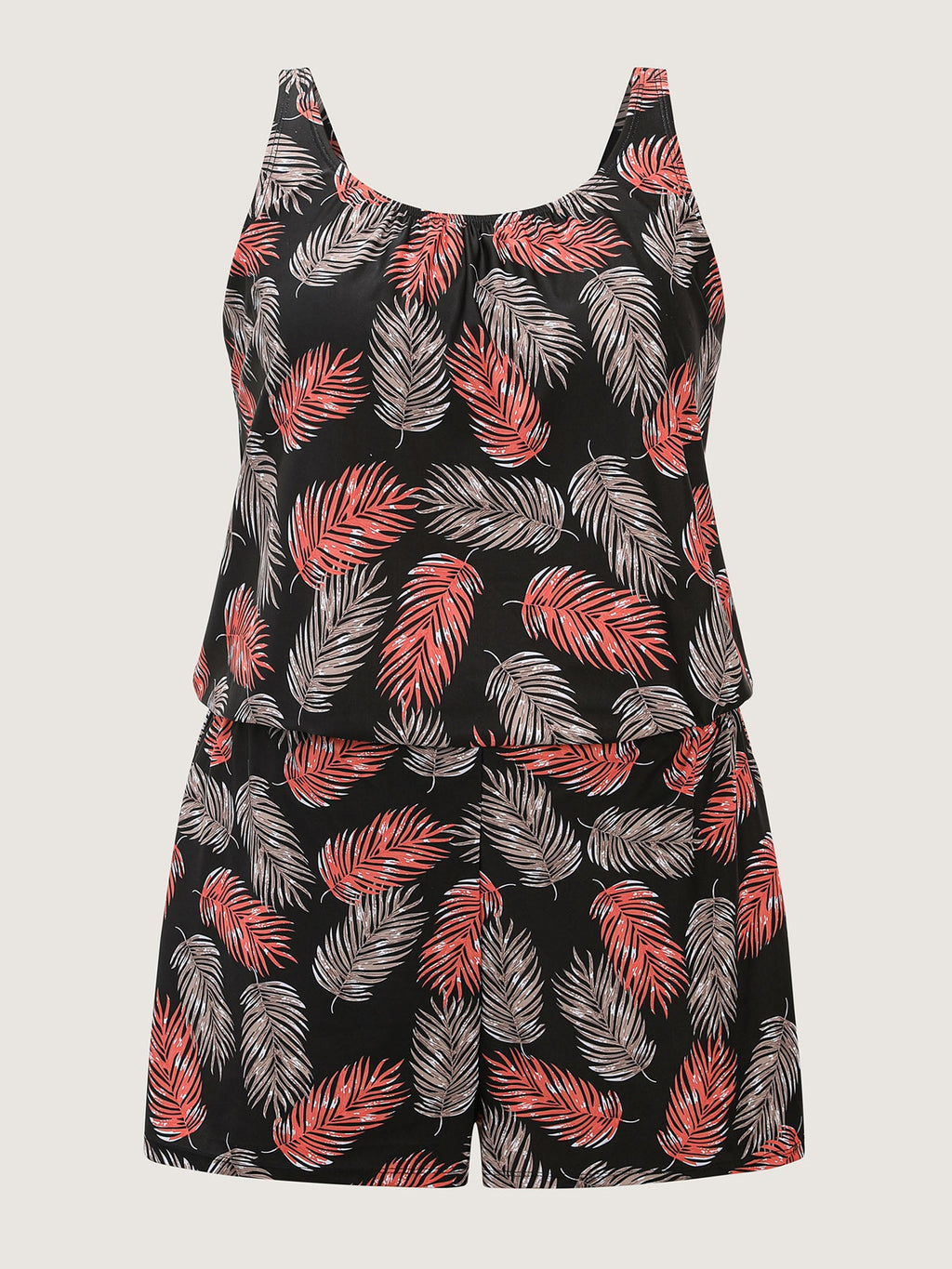 Plus Size Tropical Floral One-Piece Swimsuit