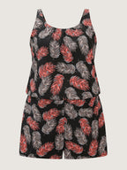 Plus Size Tropical Floral One-Piece Swimsuit