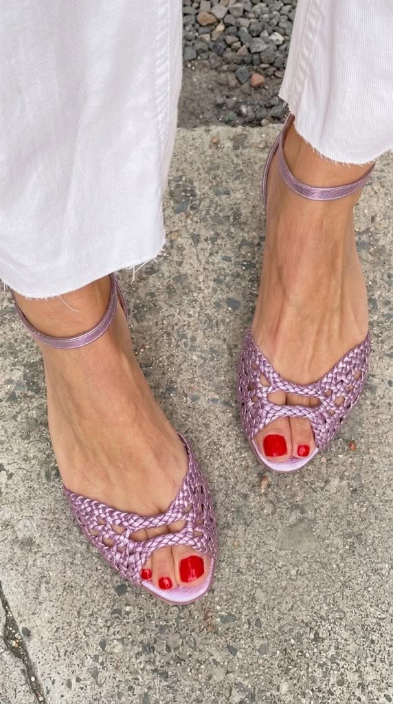 Isadora Woven Leather Sandals – Gold