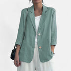 Tailored Linen-Blend Blazer