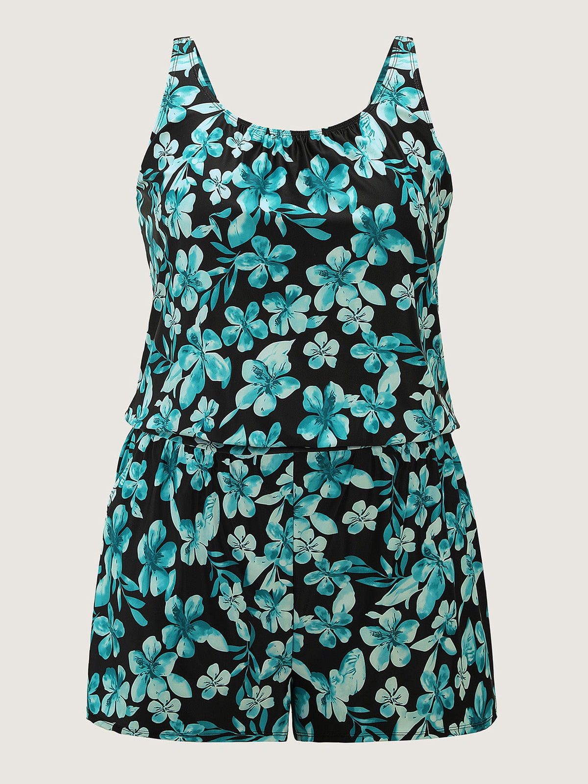 Plus Size Tropical Floral One-Piece Swimsuit