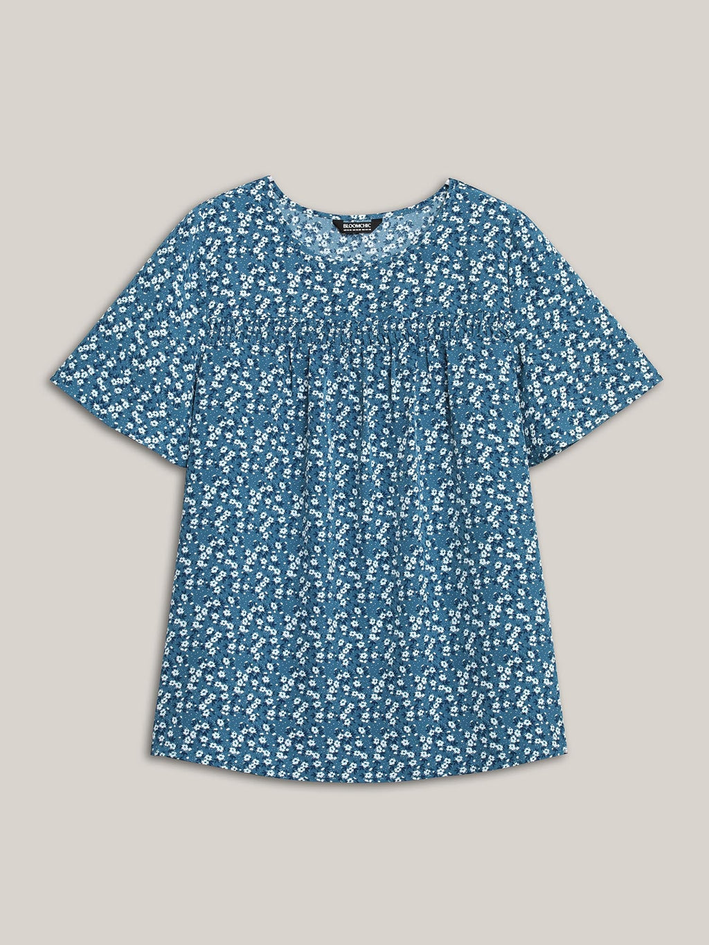 Plus Size Floral Ruffle-Sleeve Blouse