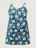 Plus Size Tropical Floral One-Piece Swimsuit