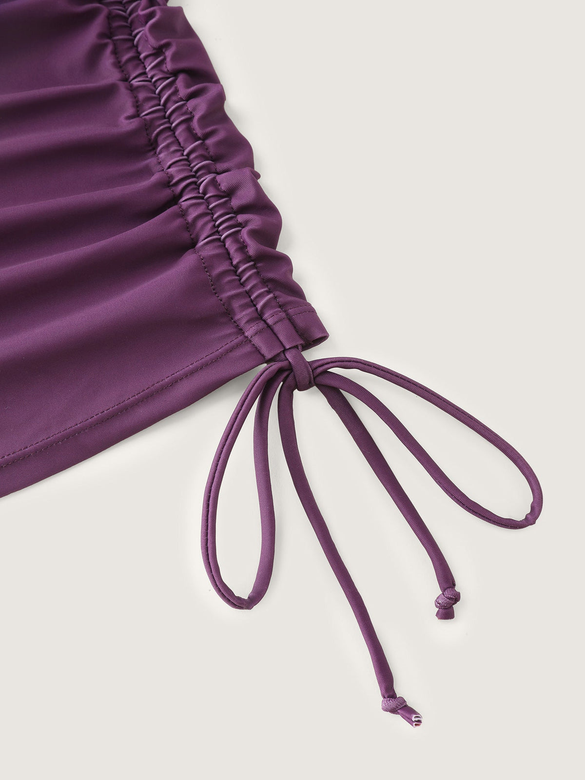 Plus Size Tropical Drawstring Swim Top