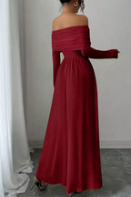 Women's Off-Shoulder Ruched Maxi Dress