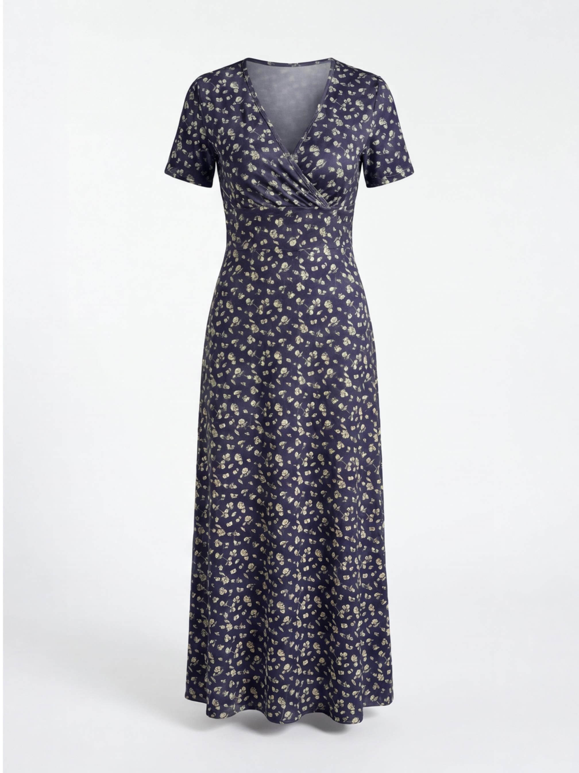 Floral Smocked V-Neck A-Line Dress