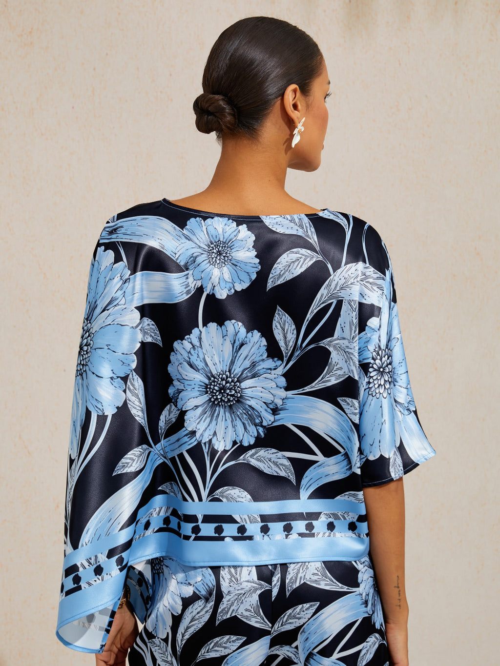 Golden Petal Satin Batwing Top by Aurelia Sun